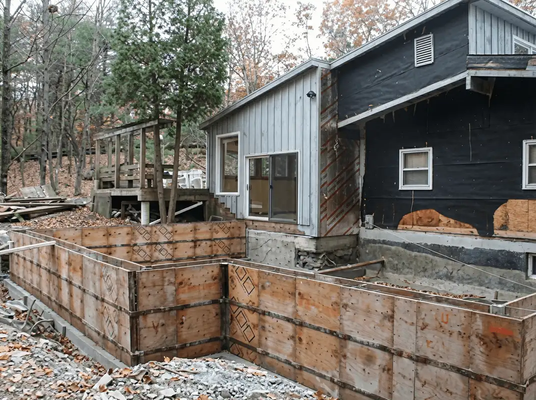 Prepared site with foundation forms for home remodeling and addition project in Albuquerque, NM