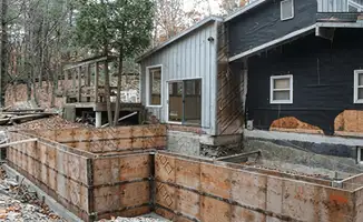 Prepared site with foundation forms for home remodeling and addition project in Albuquerque, NM